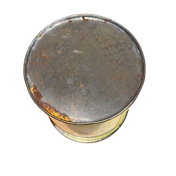 Vintage decorative Boston Apricot Tea Tin fruit + lid  yellow, fruit, flowers - Picture 2 of 9